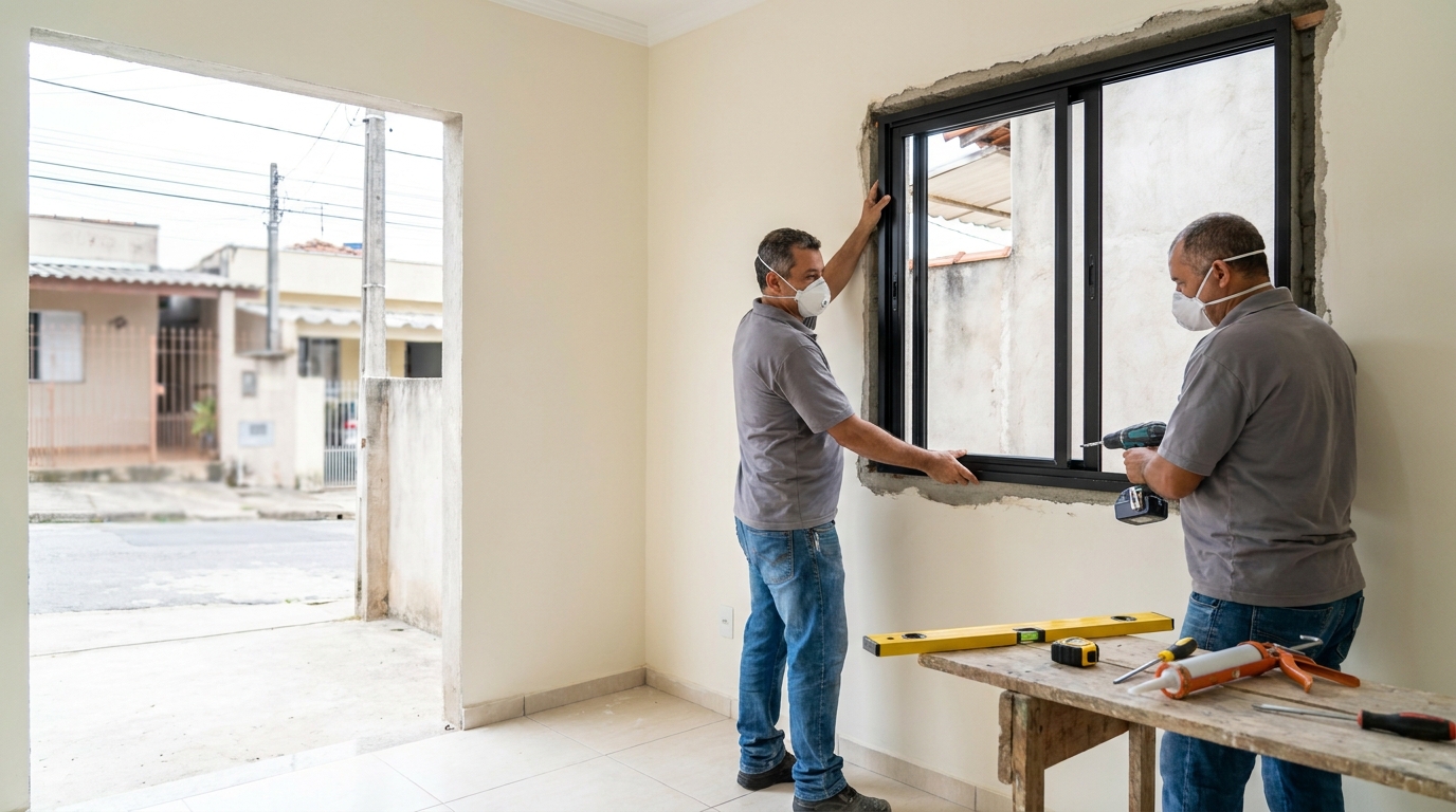 Esquadria de alumínio preta em Aracaju-SE