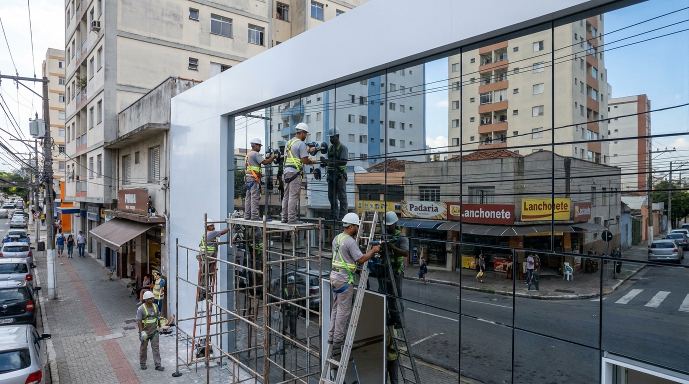 Fachada espelhada em esquina em Aracaju-SE