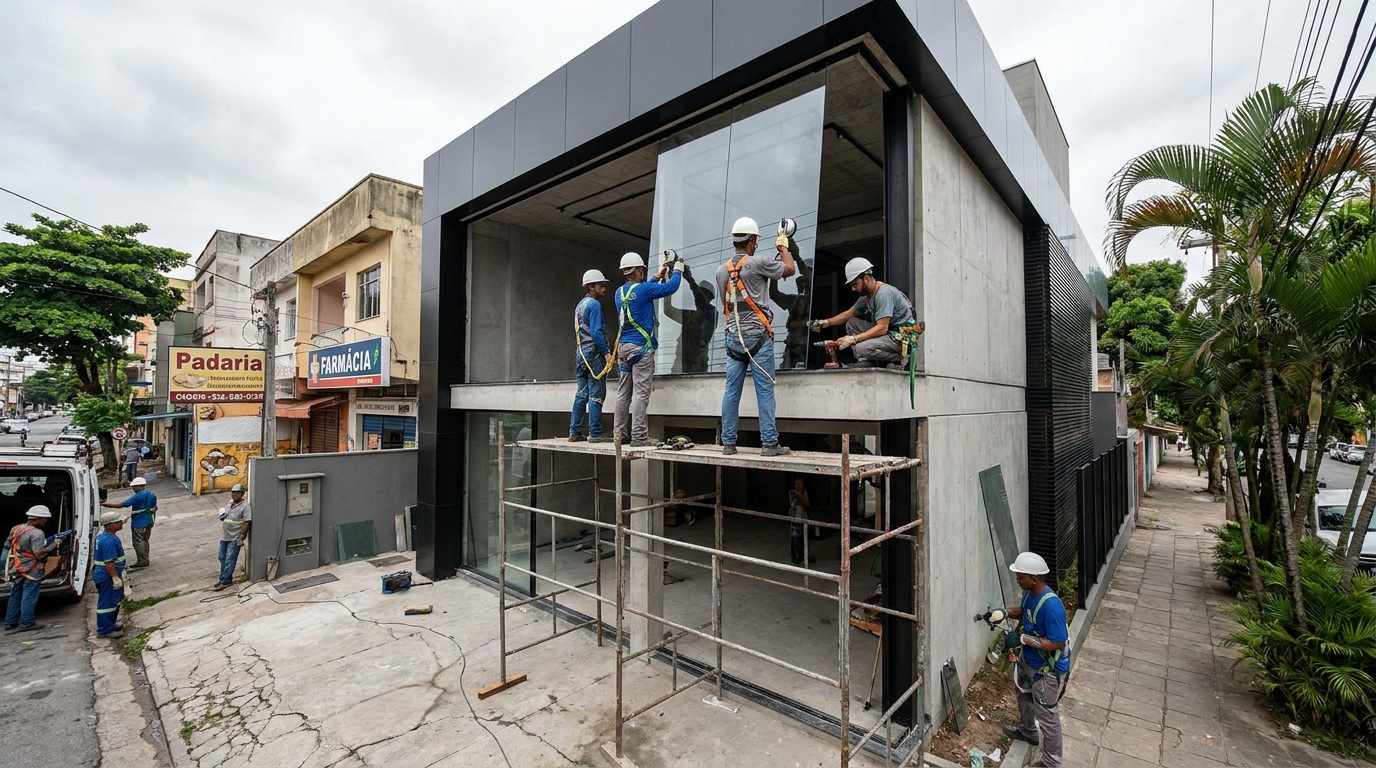 Fachada preta moderna em Aracaju-SE